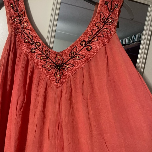 Seven Islands Coral Maxi Dress one size arm to arm 27x49 long - Picture 3 of 4